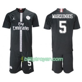 Billige Fotballdrakter Paris Saint Germain Marquinhos 5 Jodan Svart Barn Tredjedraktsett 2018/19 Kortermet